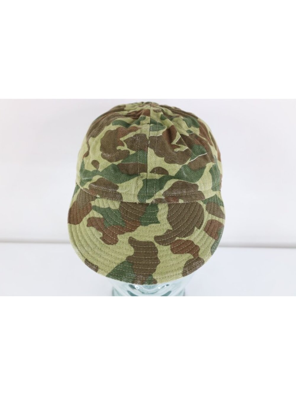Vintage 40s WWII Frogskin Camouflage A3 Mechanic Hat Cap Fitted S/M USMC USA